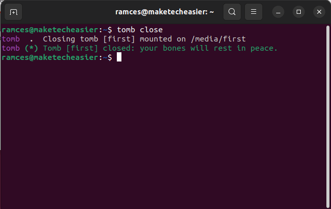 Скриншот: закрытие и принудительное закрытие tomb