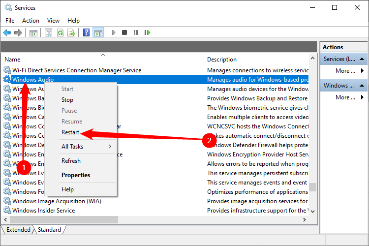 Нажмите правой кнопкой на службу и выберите 