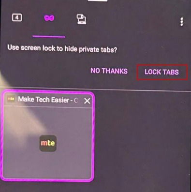Opção para bloquear abas privadas e usar bloqueio de tela no Firefox para Android