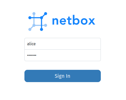 Экран входа NetBox