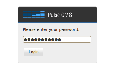 Вход в панель управления Pulse CMS