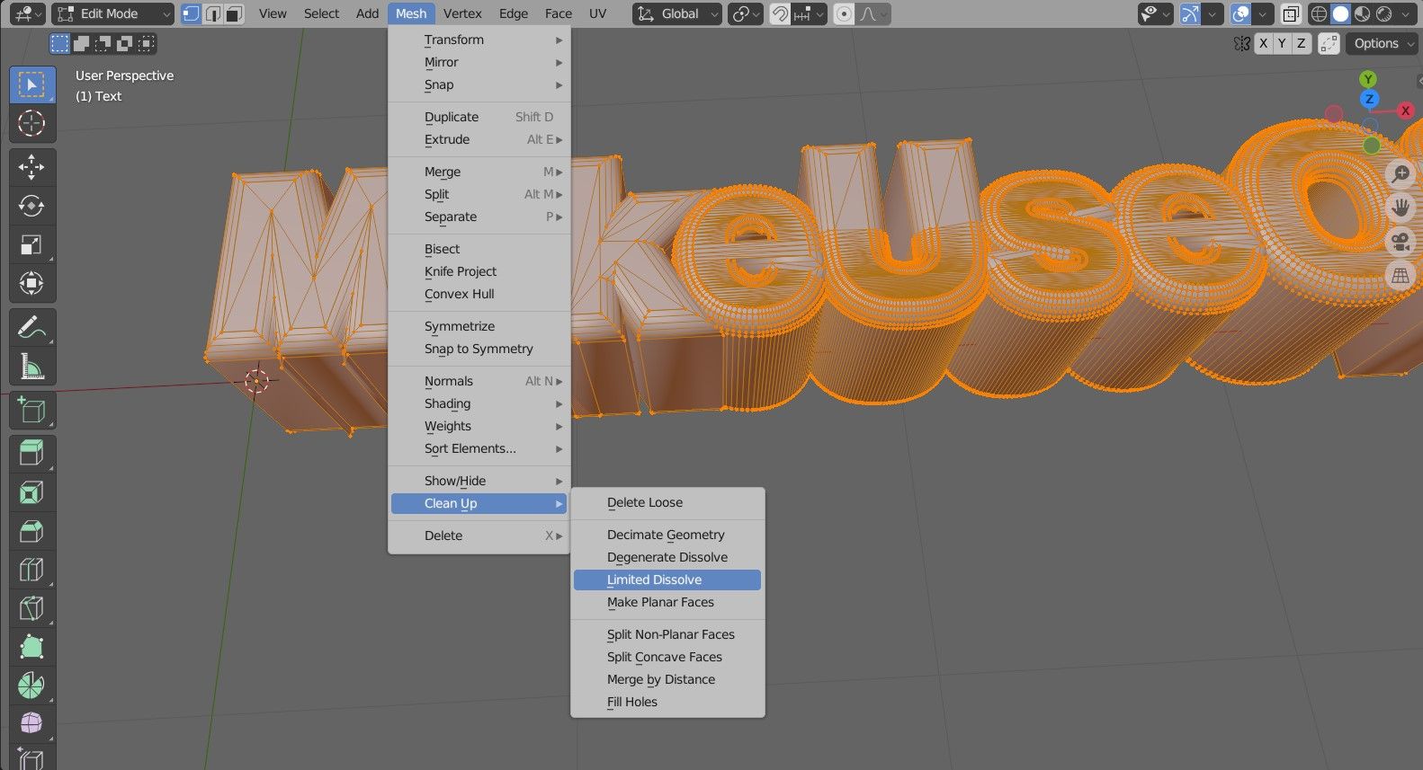 Очистка вершин в Blender.