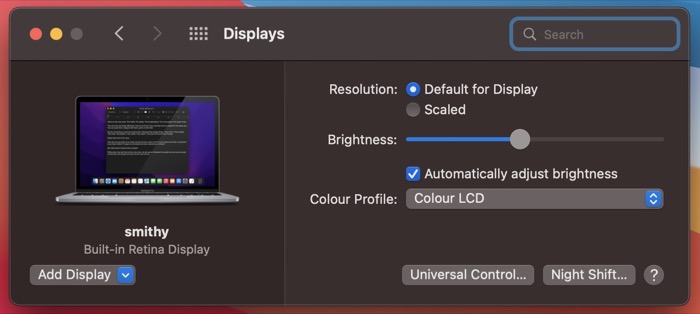 enable universal control on mac