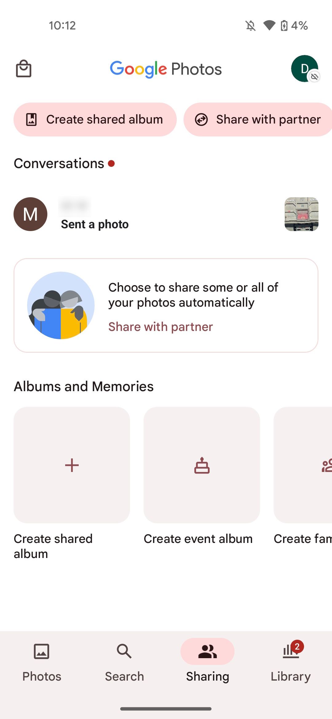 Совместный доступ с партнёром в Partner Sharing Google Photos