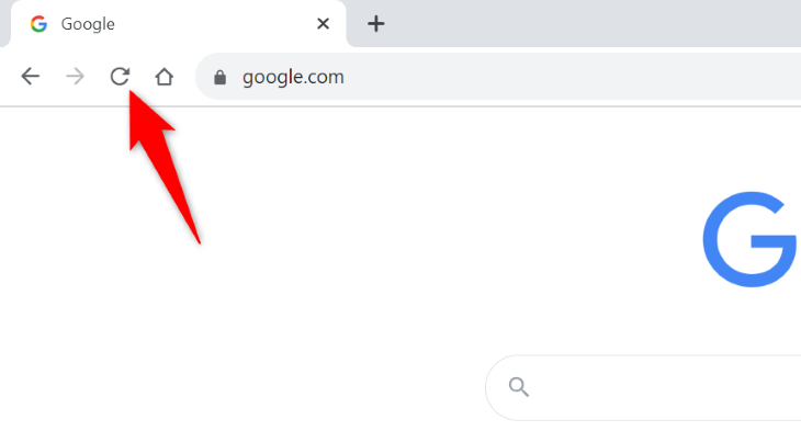 Нажмите значок обновления в Chrome.