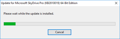 Installazione dell'hotfix in corso
