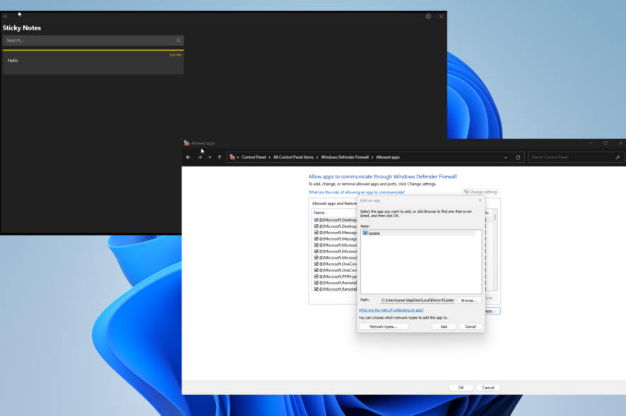 Восстановление заметок Sticky Notes в Windows 11
