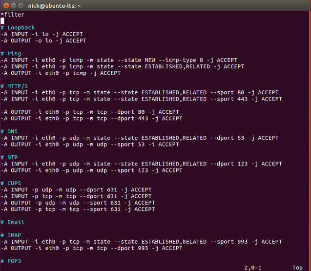 iptables rules