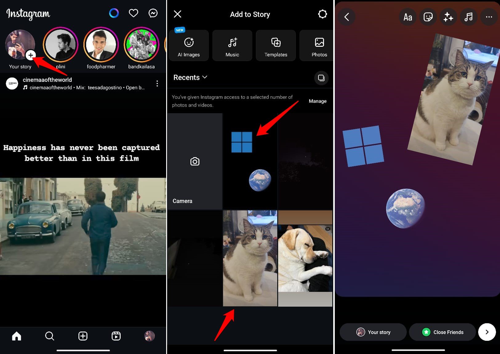 Сохранение и публикация готовой истории Instagram из Canva