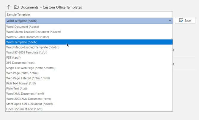 Save a Word file as a template