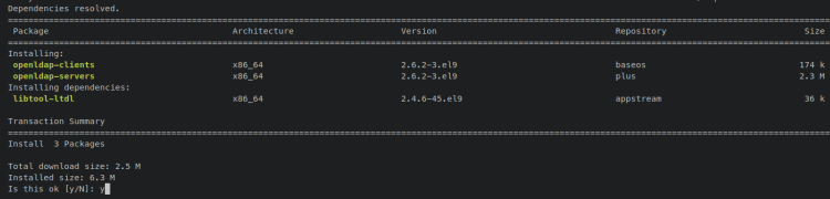 Установка пакетов openldap-servers/openldap-clients