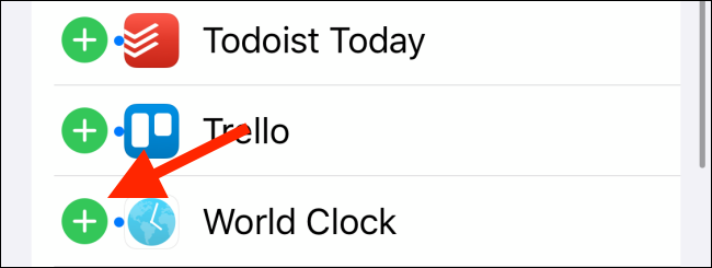 Добавление виджета World Clock на панель виджетов