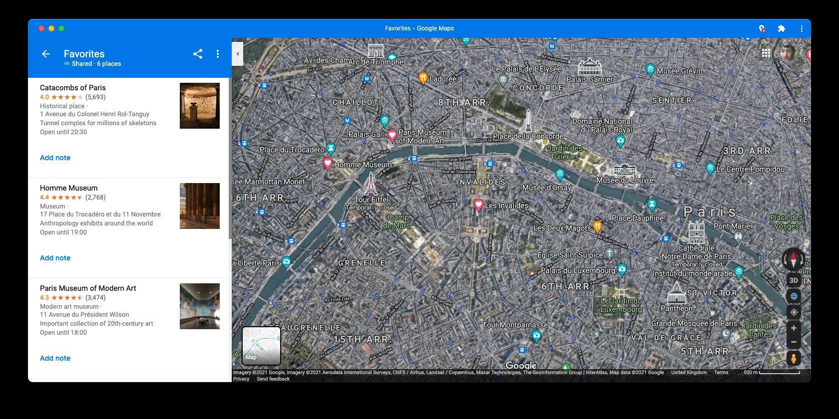 Как сохранять места в Google Maps