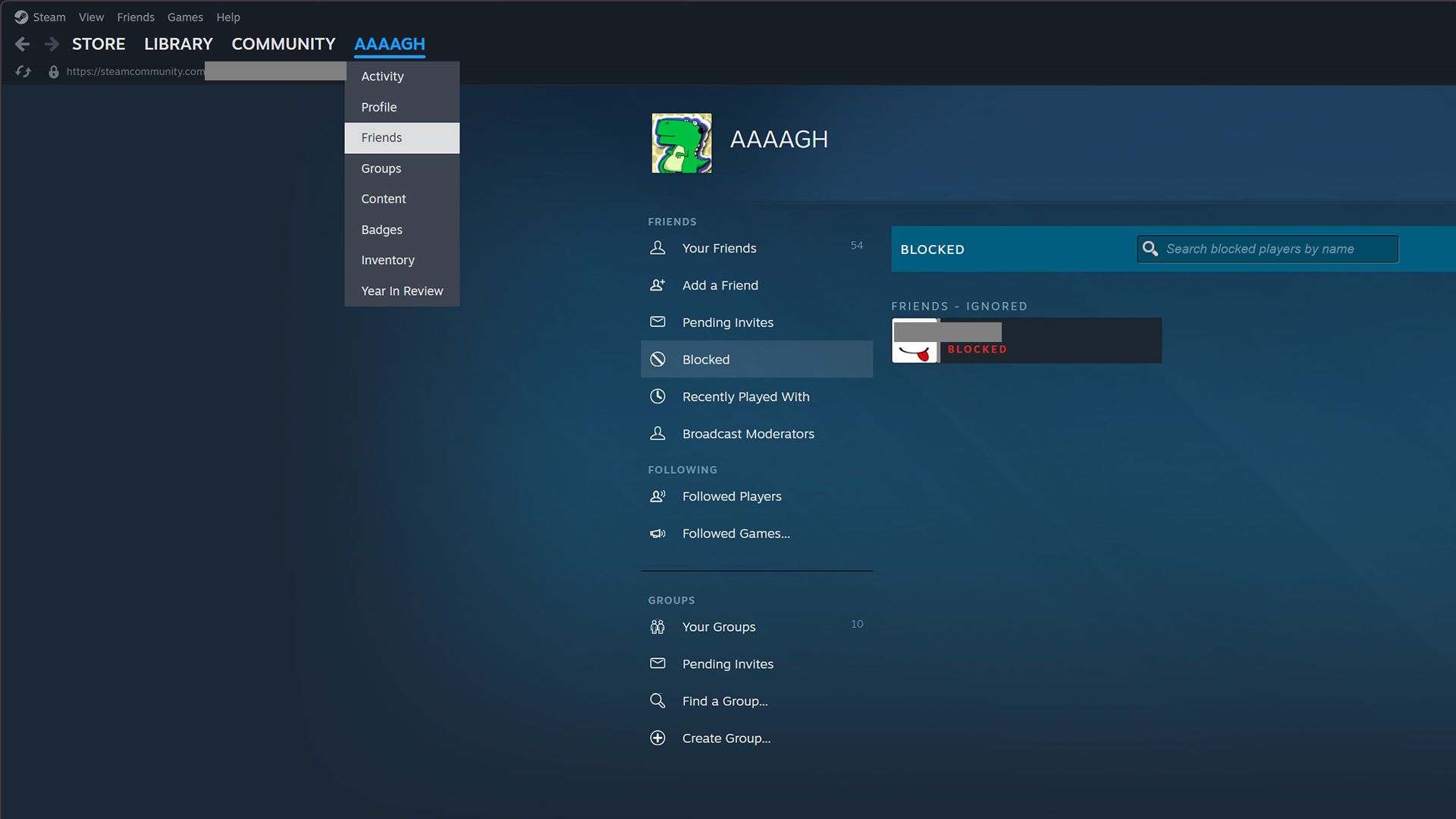 Как открыть список заблокированных пользователей в Steam