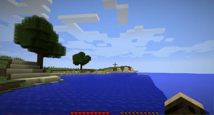 Игра запущена на сервере Minecraft