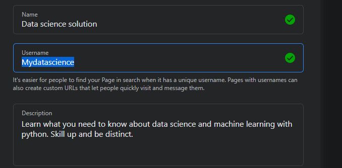 Изменение имени пользователя страницы