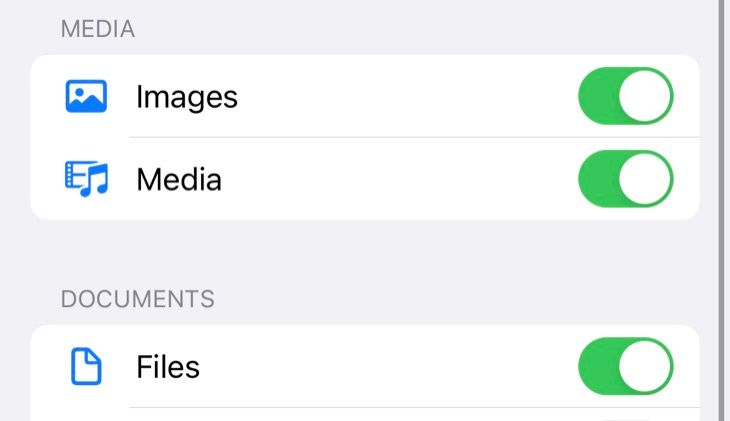 Ограничение типов контента для шортката