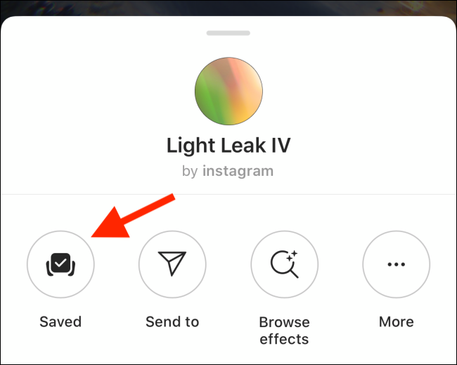 Нажмите Сохранено, чтобы убрать эффект из избранного