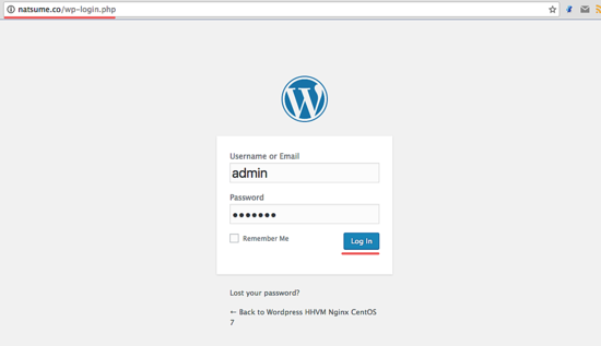 Вход в панель администратора WordPress