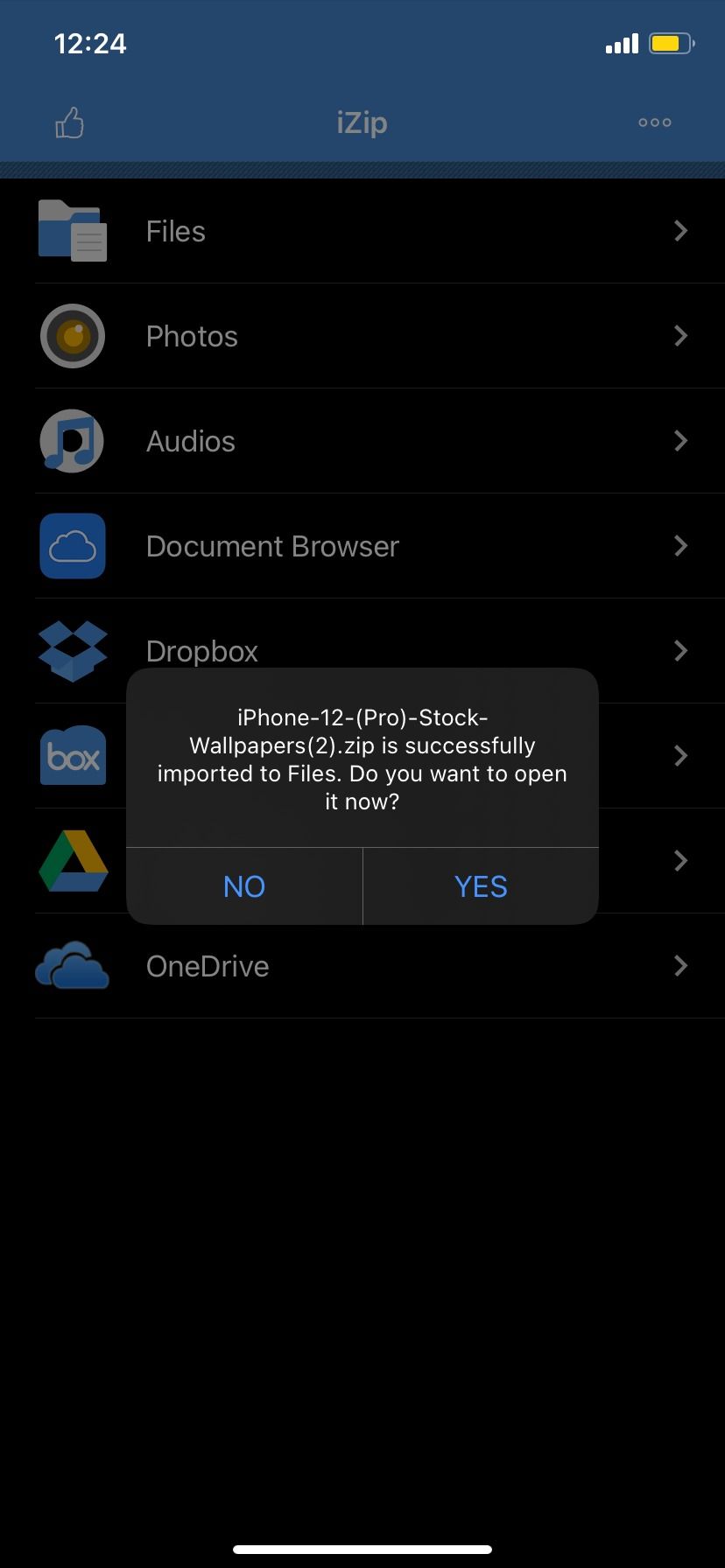 Импорт ZIP в iZip