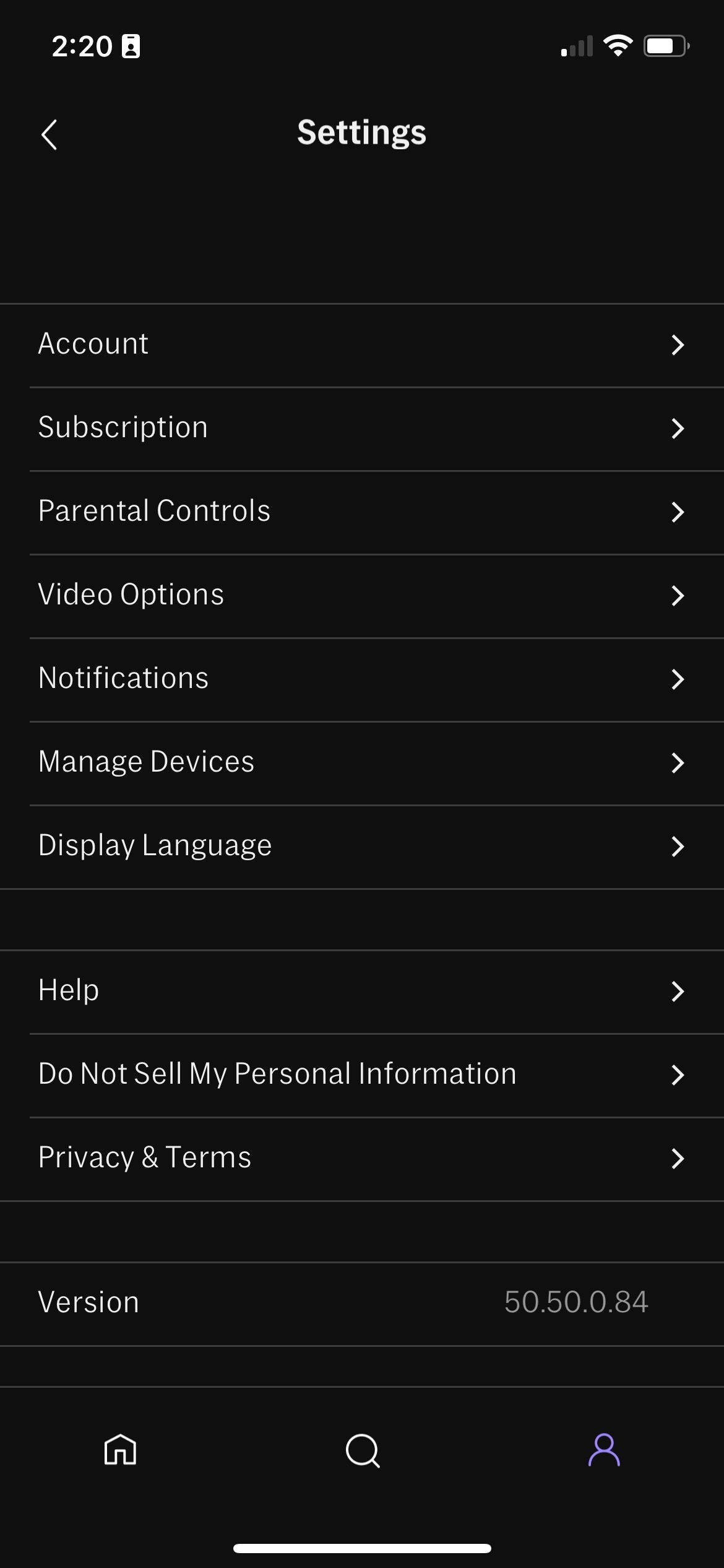 HBO Max Settings iPhone