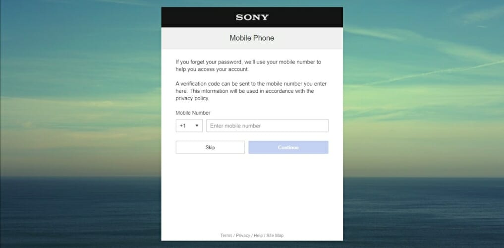 Подтверждение номера телефона для PSN
