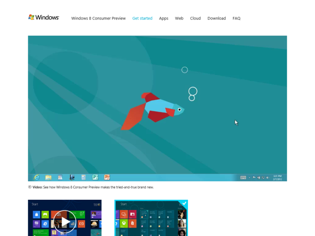 Metro-версия Internet Explorer с минимальным интерфейсом