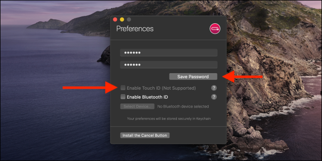 Select a password and then click on Save Password