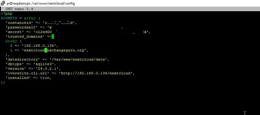 Добавление домена в доверенные домены Nextcloud
