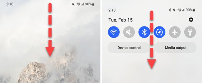 Проведите вниз дважды, чтобы открыть полный набор быстрых настроек.