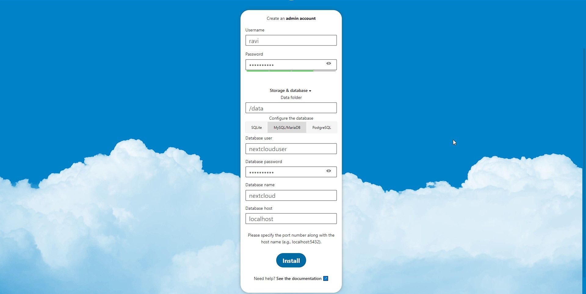 Настройка Nextcloud