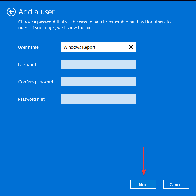 Создание локальной учётной записи и завершение мастера