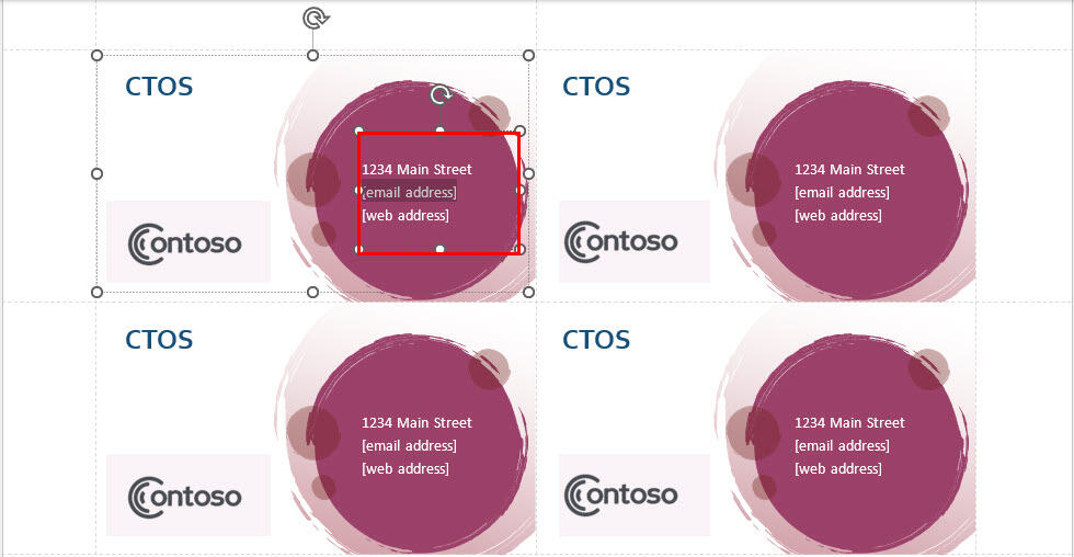 Редактирование контактных данных в шаблоне