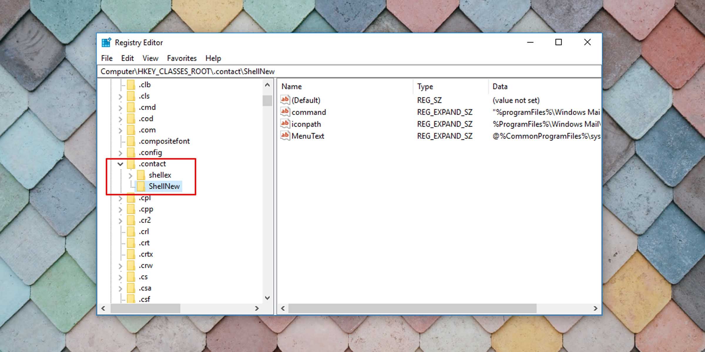 Удаление ключа реестра Windows