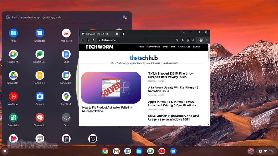 Рабочий стол Chrome OS Flex после установки