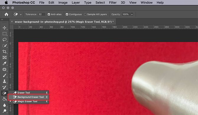 Use Background Eraser Tool to Remove Background in Photoshop