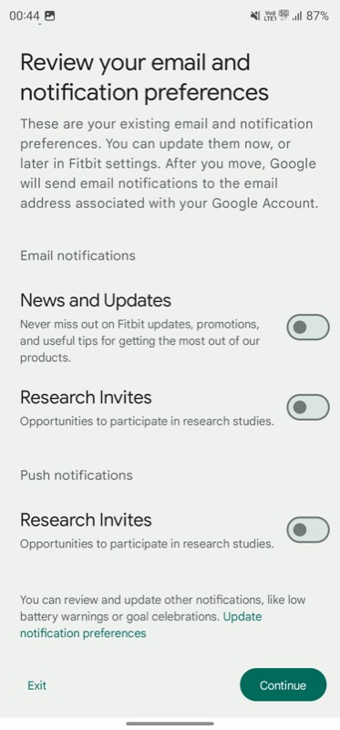 Информация Google о том, как используются данные Fitbit
