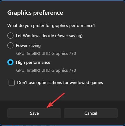 Режим высокой производительности для игры