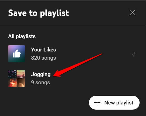 Выбор плейлиста на YouTube Music веб
