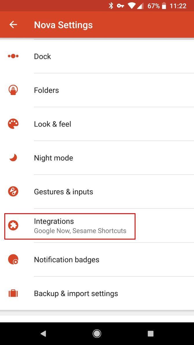 Настройки интеграции Nova Launcher — включение Google Now Page