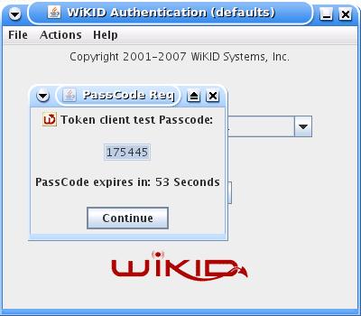 Отображение одноразового пароля в WiKID