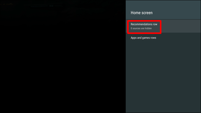 Переключатель 'Строка рекомендаций' со списком приложений