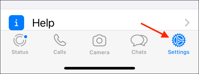 Перейдите в настройки в WhatsApp для iPhone