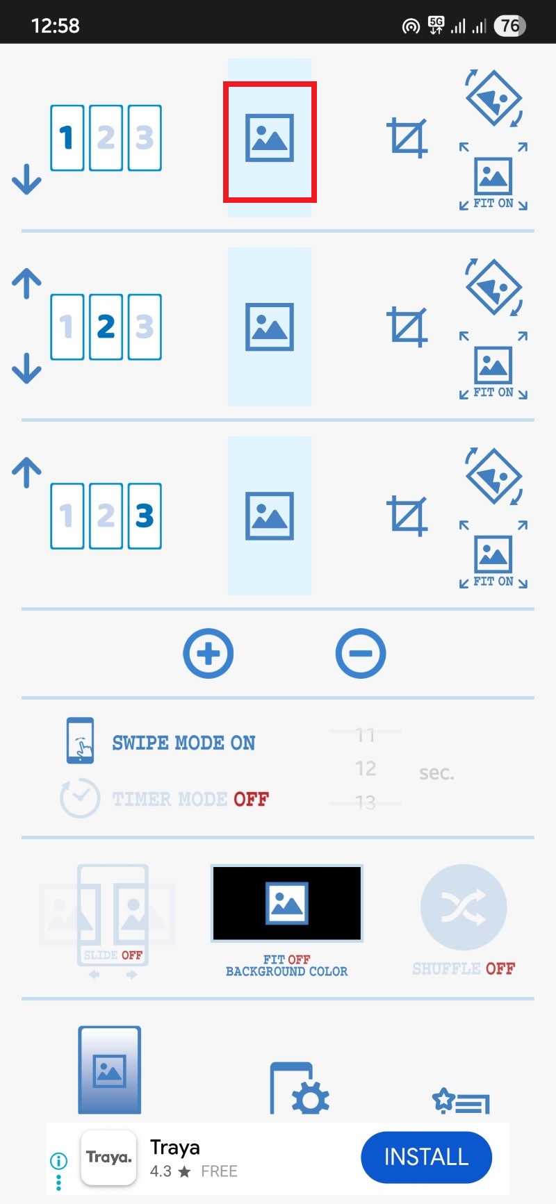 Selezionare un'immagine in Multiple Picture Wallpaper