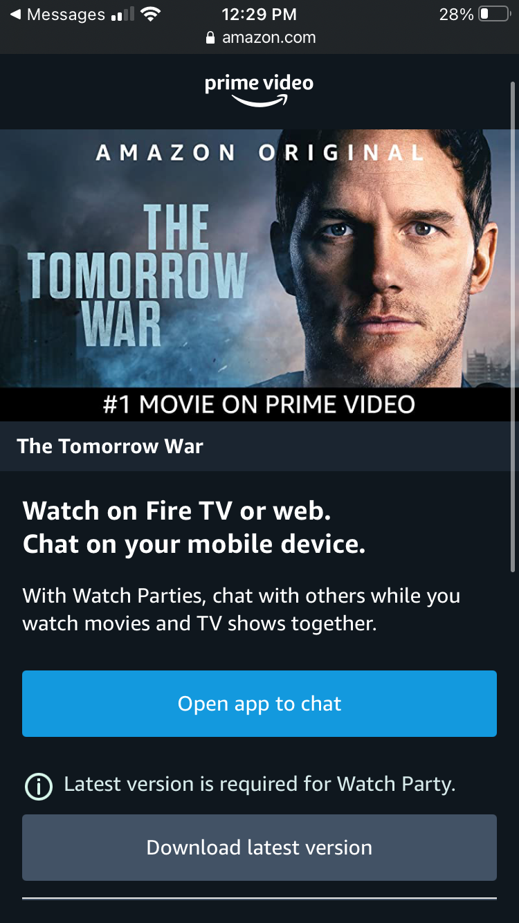 Использование Watch Party на Fire TV