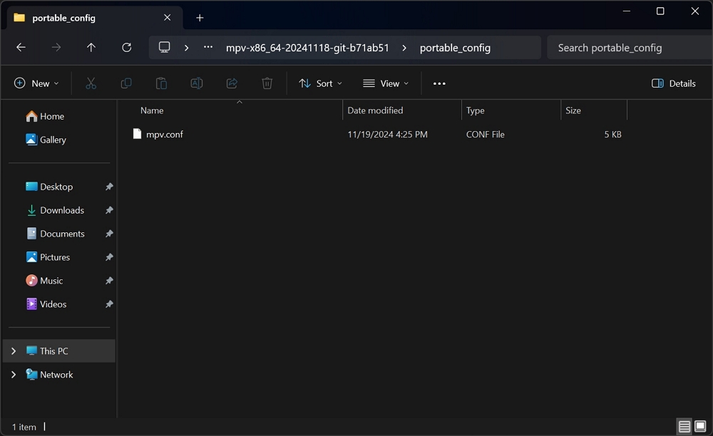 mpv portable config