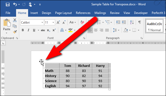 Копирование выделенной таблицы в Word