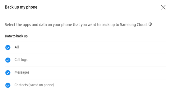 Резервное копирование данных с устройства в Samsung аккаунт
