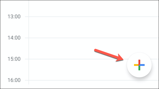 В мобильном приложении Google Calendar нажмите кнопку «Добавить событие» в правом нижнем углу