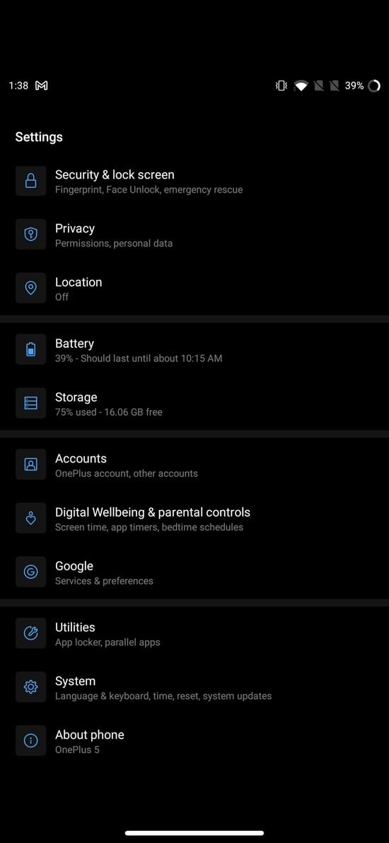 Открыть Настройки и выбрать Система на Android